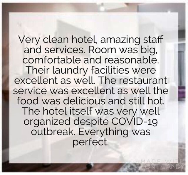 It’s very important that our guests feel safe staying with us and we’re able to offer them a great stay and a hot meal!  #cambridgeontario #hotelexperience #feedbackfriday #local #covidfriendly