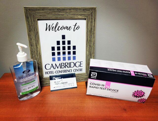 With the help of the Cambridge Chamber of Commerce we are excited to announce that our team members are able to participate in rapid antigen testing in the workplace as an additional screening tool in the fight against covid-19.  This in conjunction with the heightened cleaning procedures already in place enables us to provide an even safer environment for our team members and guests!  These rapid tests are important tools to help fight against Covid-19. 
@cambridge_chamber 
#staysafe #rapidtesting #hospitalitystrong #local #cambridgeontario #stopthespread