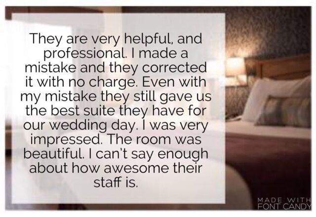 We think you’re awesome too! Thank you for letting us be part of your special day!  #cambridgeontario #local #feedbackfriday #hotelexperience #bestguests